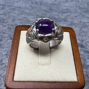 Sterling Silver Black Hills 12k Gold Amethyst Ring Size‎ 9 Estate Jewelry Vtg
